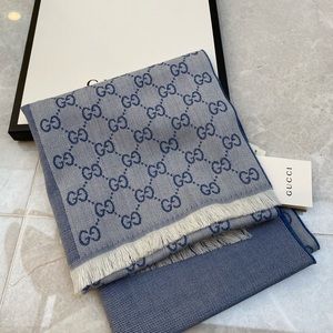 NWT blue Gucci GG logo scarf shall